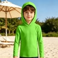 thumbnail image 6 of Bigetiay Sun UPF 50+ Beach Hooded Rash Guard for Boys – Long Sleeve Pullover Sun Shirt with Raglan Sleeves for Kids, Size 6-7 Years, 6 of 6