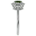 thumbnail image 4 of SuperJeweler 2/3 Carat Oval Shape Peridot and Halo Diamond Ring In Sterling Silver For Women, 4 of 6