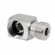 thumbnail image 2 of Codo de acero inoxidable para acoplador de barril, resistente y profesional, ideal para espacios estrechos, fácil de instalar, BSP de 5/8"., 2 of 7