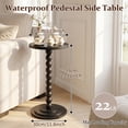 thumbnail image 6 of ManyFun Round Side Table, Wood Drink Table for Small Spaces, Round End Table for Living Room, Bedroom, Sofa Couch, Corners (Black,Plane -shaped), 6 of 9