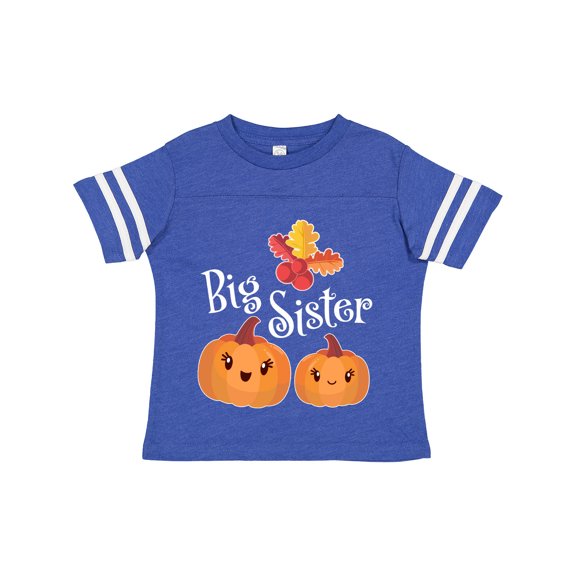 Inktastic Big Sister Pumpkins with Fall Leaves Girls Toddler T-Shirt