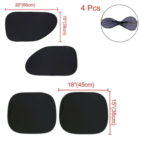 Auto Window Shade Static Electric Babycare Car Cling Sun Shade for Auto Side Windows 4Pcs Blocks 97% of UV Ray ()