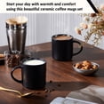 thumbnail image 2 of Vesteel Ceramic Coffee Mug Set of 6, 12 Ounce Porcelain Stoneware Mug with Handles, Catering Coffee Cups for Coffee, Tea, Hot Cocoa, Milk, Microwave and Dishwasher Safe, Matte Black, 2 of 9