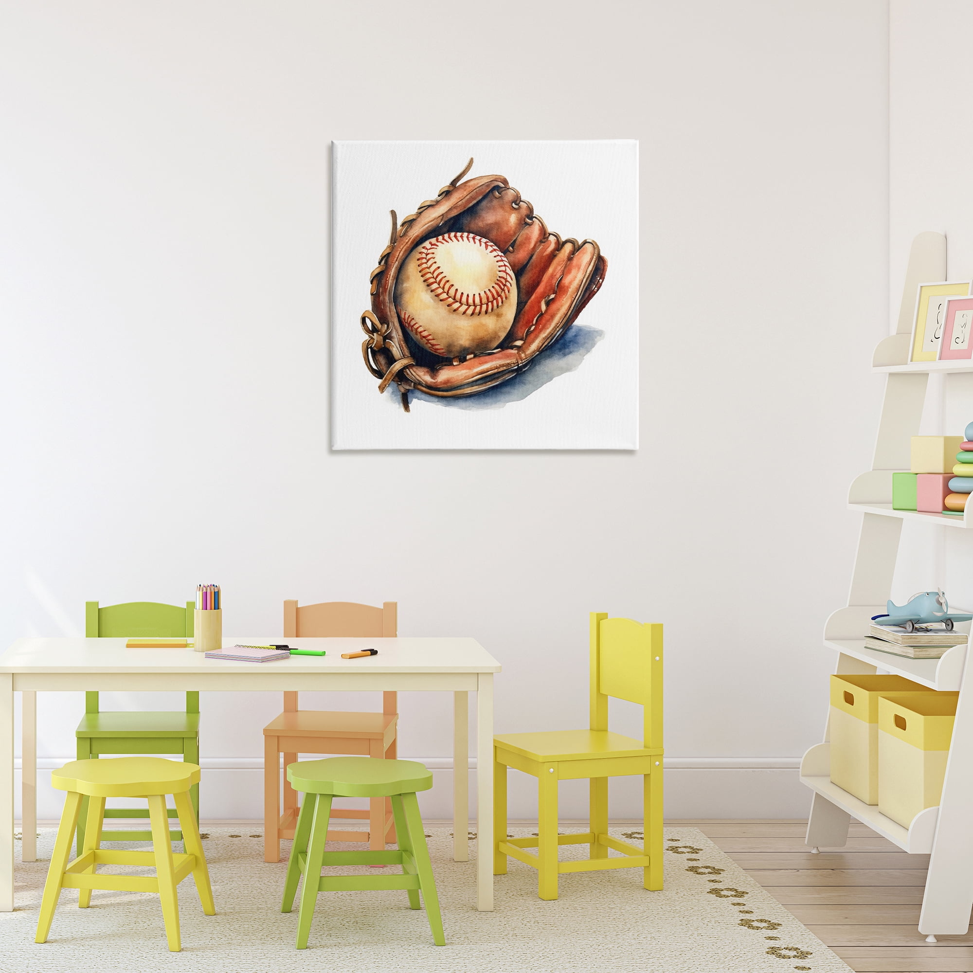Stupell Industries Glove & Ball in Leather Canvas Wall Art, design by Creative Studio