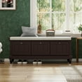 thumbnail image 3 of Harper & Bright Designs Shoe Storage Bench with Cushion, Entryway Shoe Bench with Seat and Three Drawers for Hallway Living Room, Espresso, 3 of 16