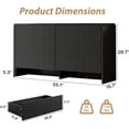 thumbnail image 2 of FURNIWAY Black 6 Drawer Dresser Push to Open Modern Curved Long Dresser for Bedroom Living Room Closet, 2 of 9