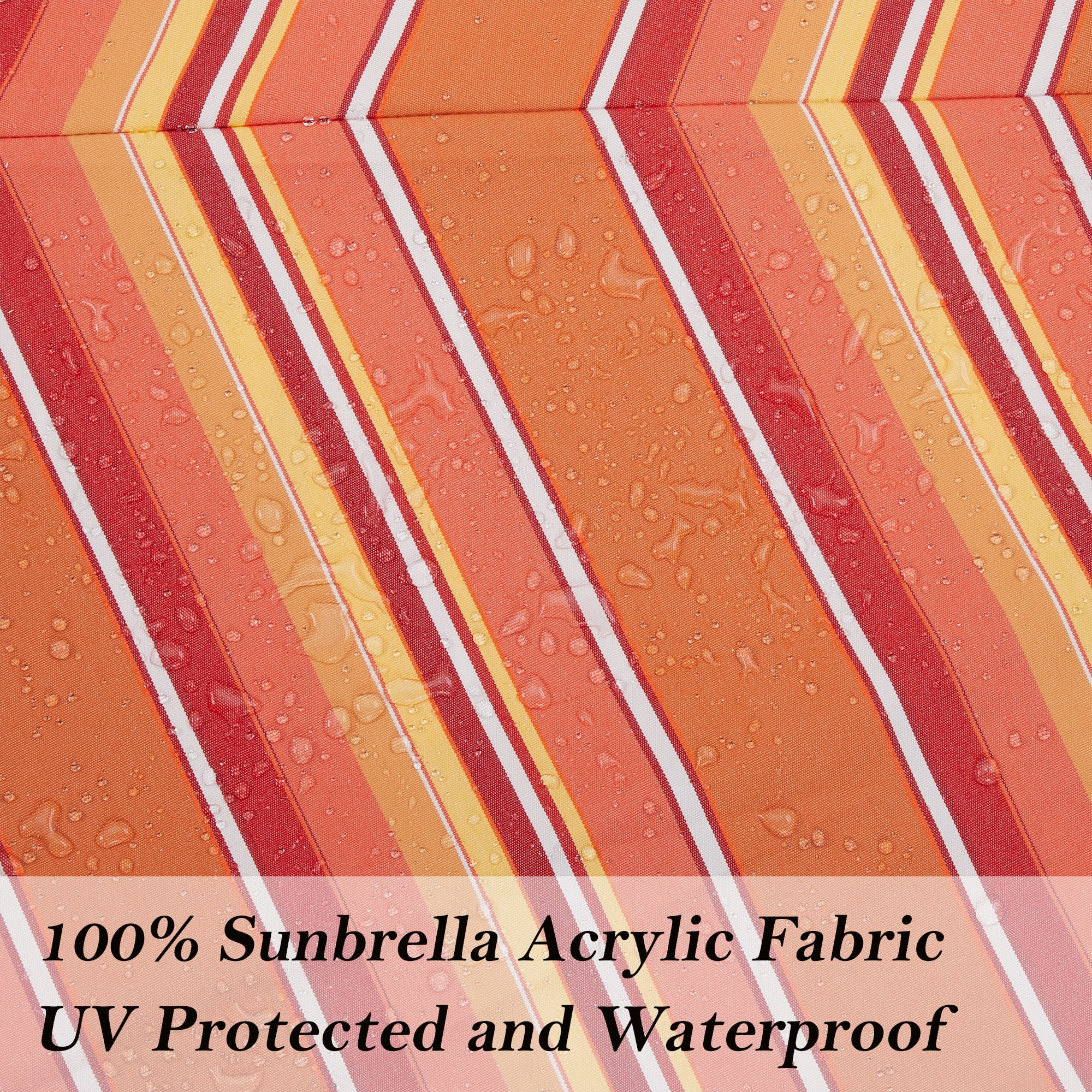 Iwicker 9Ft Patio Umbrella Sunbrella Outdoor Aluminum Market Umbrella with Crank and Push Button Tilt, Orange Stripe