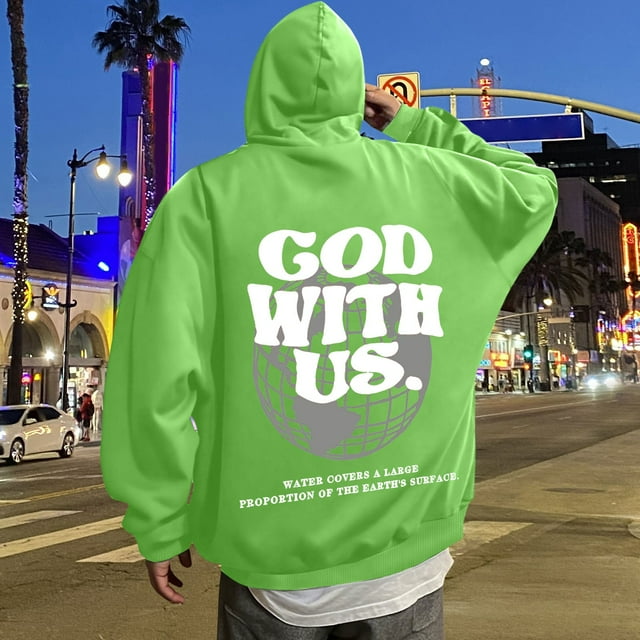 MHFRRA Sudadera con Capucha Estampada para Uso Diario Sudadera Informal para Mayor Comodidad y Estilo En Actividades Deportivas y de Ocio Verde