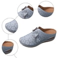 thumbnail image 5 of Rokment Flower Orthopedic Clogs Arch Support Wedge Mules for Women Boho Beach Comfortable Leather Closed Toe Air Cushion Walking Half Slippers Summer Casual Dress Slides Sandals Sky Blue Size 6.5, 5 of 7
