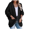 thumbnail image 2 of Ftwytp Sweater Jacket for Women Cable Knit Cardigan Solid Color Chunky Cardigans Loose Slouchy Oversized Wrap Cardigan with Pocket, 2 of 6