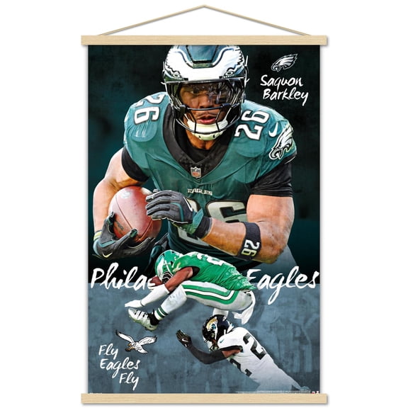 NFL Philadelphia Eagles - Saquon Barkley 25 Wall Poster with Magnetic Frame, 22.375" x 34"