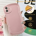 thumbnail image 5 of for iPhone 11 Case 6.1 Inch Cute Curly Wave Frame Phone Case Aesthetic Phone Case for Girls Women Soft TPU Bumper Shockproof Glossy Plated Case, Electroplated Pink, 5 of 14