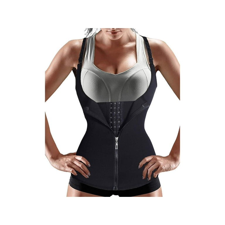 Nebility Women Waist Trainer Corset Zipper Vest Body Shaper Cincher Tank Top