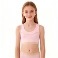 thumbnail image 4 of hengsof Teen Girls Everyday Comfort Bralette for 12-15 Years, Breathable Stretch Soft Support Camisole, Youth Light Support Undergarment, 4 of 5