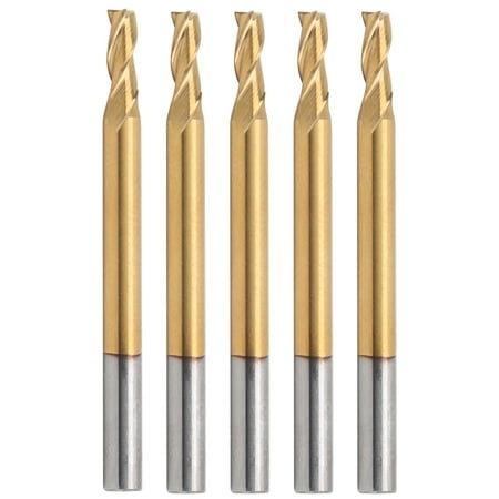

5Pcs 3‑Flute Flat End Milling Cutter Ti Plating Router Bits 3.175 x 2.5 x 6 x 40