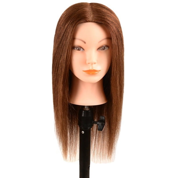 Cabeza de pelo, cabeza de maniquí de peluquería, cabeza de modelo de cabello real, corte de pelo, corte de pelo, cabeza de muñeca, decoloración, teñido, cabeza de modelo