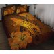 thumbnail image 2 of Hawaiian Whale Swim Hibiscus Juego de Cama Colcha Polinesia - Naranja, 2 of 5
