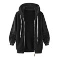 thumbnail image 4 of Xudanell Hooded Fleece Coats for Women Winter Outerwear Full Zip up Jacket Coats Warm for Cold Weather (Black,S), 4 of 5
