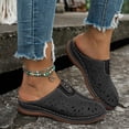 thumbnail image 2 of Dakaela Closed Toe Clogs for Women Comfortable Low Wedge Slip on Mules Summer Casual Walking Platform Slides Hollow Flower Dressy Shoes Size 6-10 Black, 2 of 9