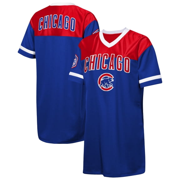 Girls Youth Outerstuff Royal Chicago Cubs Big League Cheer V-Neck T-Shirt Dress