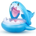 thumbnail image 1 of Flyboo Anillo de natación para bebé, asiento de natación inflable con forma de tiburón, barco para niños, ayuda de natación para niños con protección solar para niños de 6 a 36 meses, 1 of 5