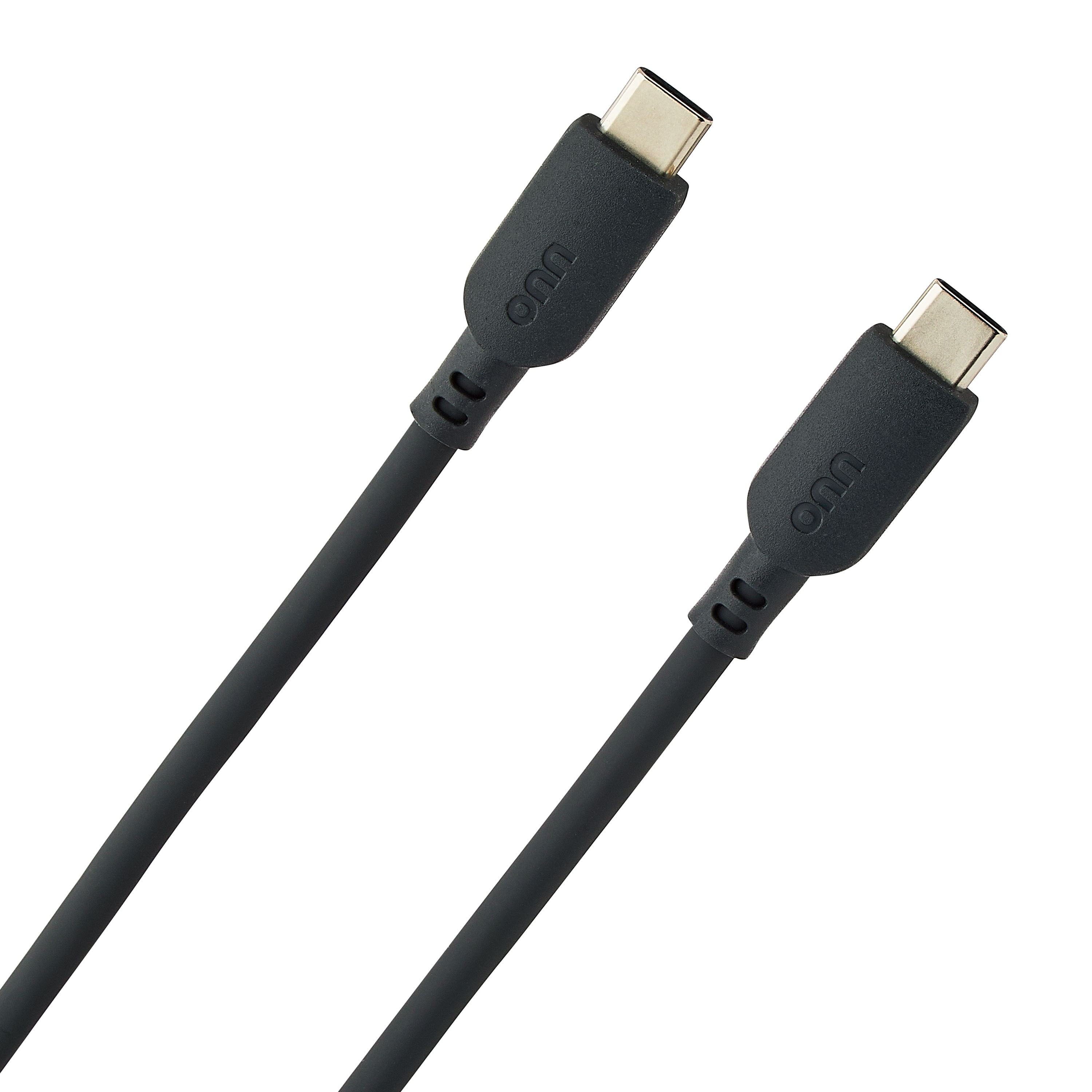 onn USB-C to USB-C Cable 6 ft, Gray photo 2