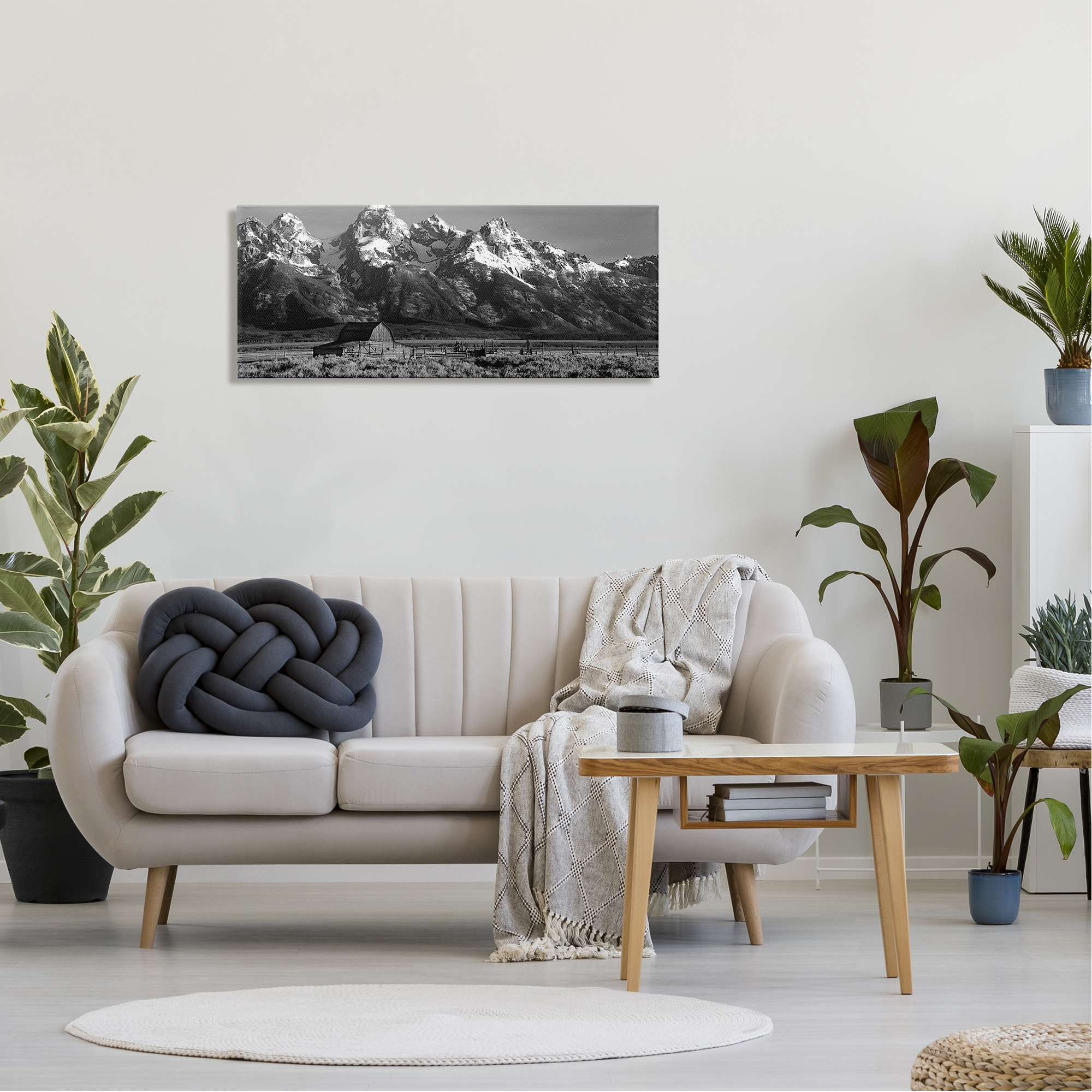 Stupell Industries Rural Mountain Farm Landscape Photography Gallery Wrapped Canvas Art Print Wall Art, 40 x 17