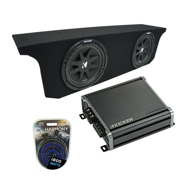 2007-2018 Jeep Wrangler JK Unlimited Kicker Comp C12 Dual 12 Sub Box CXA8001 Amp