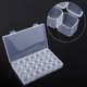 thumbnail image 4 of Caja de almacenamiento de píldoras de plástico transparente de 28 rejillas Contenedor de cuentas de joyería ajustable Caja de divisores extraíbles, 11 Feliz Sencillez, 4 of 5