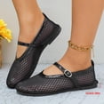 thumbnail image 5 of Lenago Mesh Ballet Flats for Women Fishnet Ballerina Flats Buckle Strap Mary Jane Flats Causal Daily Dress Shoes Daily Office Dress Shoes Summer Beach Fashion Black Size-7.5, 5 of 9