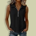 thumbnail image 5 of Admvng Womens Tank Top Sleeveless Half-Zip Collared Textured Casual Summer V-Neck Blouse, 5 of 7