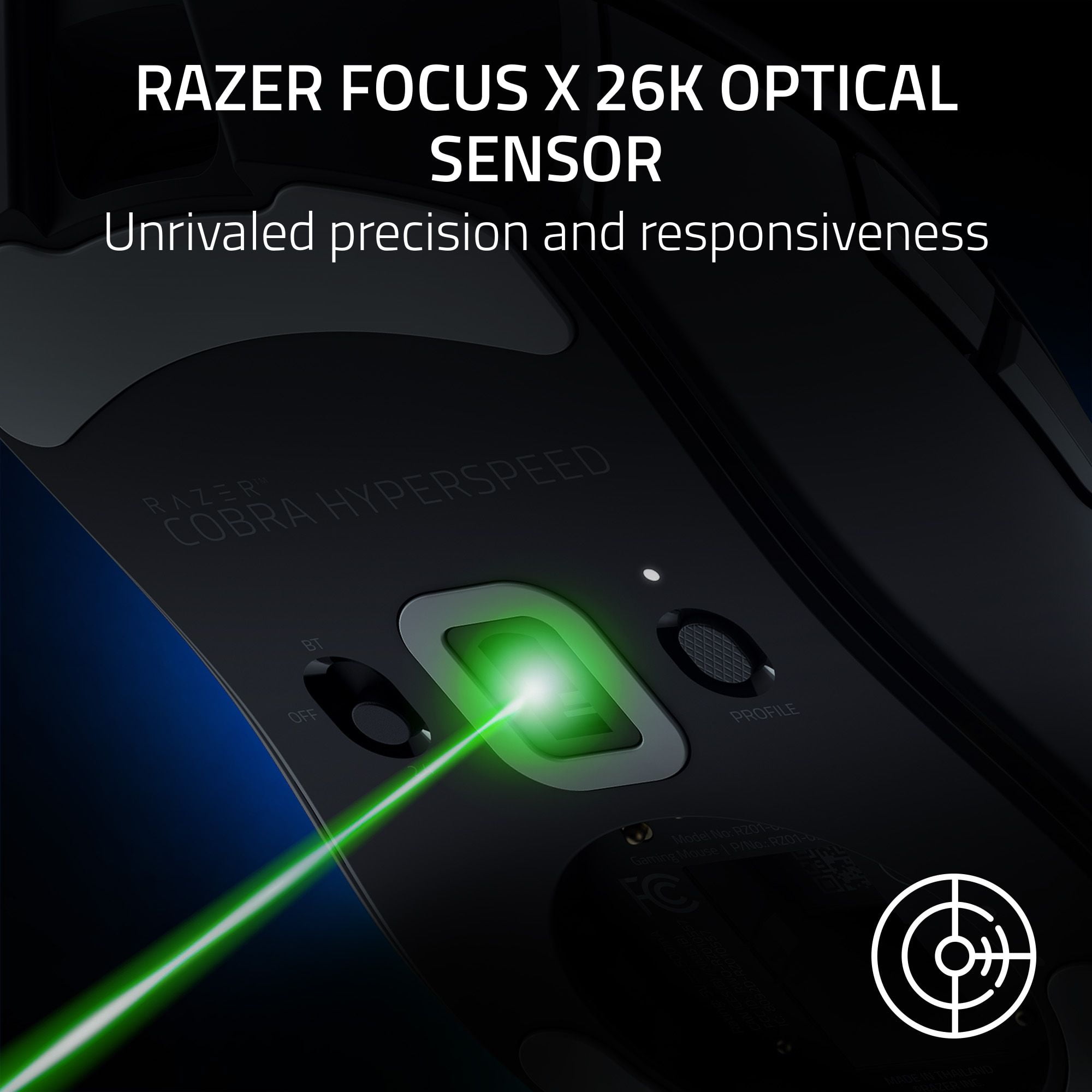 Razer Cobra HyperSpeed - Lightweight Customizable Wireless PC Gaming Mouse, 2.4Ghz, Bluetooth, 62g, Black