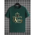 thumbnail image 4 of Manfinity LEGND Men King Print Crew Neck Short Sleeve T-Shirt, Casual Summer Top, For Friends, 4 of 10