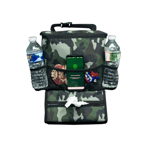 Camo Print Car Seat Back Organizer with Cooler Multifunctional