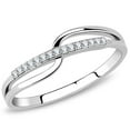 thumbnail image 1 of Alamode DA045-8 Femmes Haute Poli Bague en Acier Inoxydable avec AAA Grade CZ en Clair - Taille 8, 1 of 1