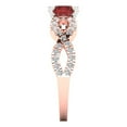 thumbnail image 3 of Clara Pucci 14K Rose/White Gold 1.42ct Garnet Solitaire with Accents Ring, 3 of 8