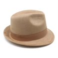 thumbnail image 6 of XIAOCHA Womens Feather‑Bow Fedora Hat Solid Wide‑Brim Hat Outdoor Festival Hat,Beige, 6 of 8