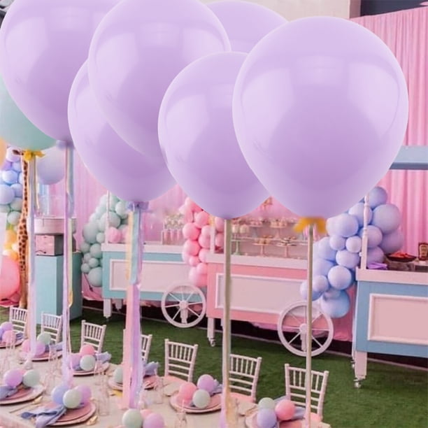 100 Uds. Decoración de globos de látex redondos coloridos para fiesta de cumpleaños y boda (púrpura)