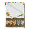 thumbnail image 2 of Valentines Day Soft Flannel Fleece Throw Blanket, Birds with Colored Hearts and Stripes Abstract Dots Image, Cozy Plush for Indoor and Outdoor Use, 50" x 60", Multicolor, by Ambesonne, 2 of 5