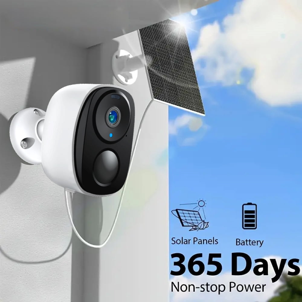 2K Security Camera Wireless Outdoor, Solar Battery Powered, 2.4G/5G WiFi, AI Motion Detection with Spotlight Siren Alarm, Color Night Vision, IP66 Waterproof, 2-Way Audio