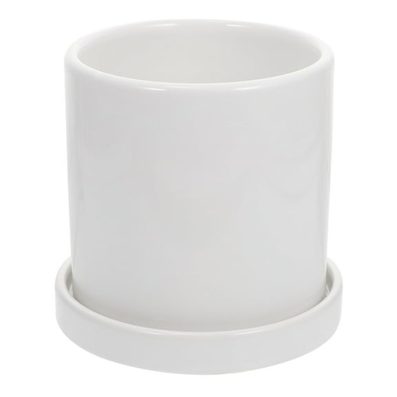 FUTUREORYY Small Ceramic Planter Pot Flower Pot Ceramic White Adults Outdoor 1 Set