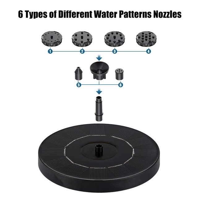 Solar Fountain Pump, Solar Powered Water Features Outdoor Bird Bath Fountains Solar Pond Pump for Bird Bath Garden Pool