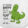 thumbnail image 4 of Inktastic T-rex Can't Clap Boys or Girls Baby Bib, 4 of 4