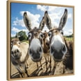 thumbnail image 4 of Kate and Laurel Sylvie Funny Animal Donkey Selfie Framed Canvas Wall Art by The Creative Bunch Studio, 22x22 Natural, Funny Cute Animal Art for Wall, 4 of 7
