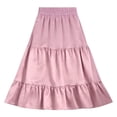 thumbnail image 5 of hengsof Girls Soft Fabric Casual Skirt for 5-14 Years Old Solid Color Elastic Waist Flowy Midi Skirt Everyday Summer Comfort Skirt, 5 of 5
