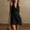 Black, variant on Solid Womens Dresses Sleeveless Halter Wedding Guest Mini Casual Smocked V-Neck Graduation Formal Bodycon Blue