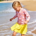 thumbnail image 3 of Lanbubble Girls Swimsuit Rash Guard Set 2 Piece Long Sleeve Bathing Suit Swim Skirt with Shorts 7-8 Years, 3 of 9