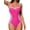 Pink, variant on MOYIKO Women Slimming Tummy Control One Piece Swimsuit Retro Square Neck Bathing Suit
