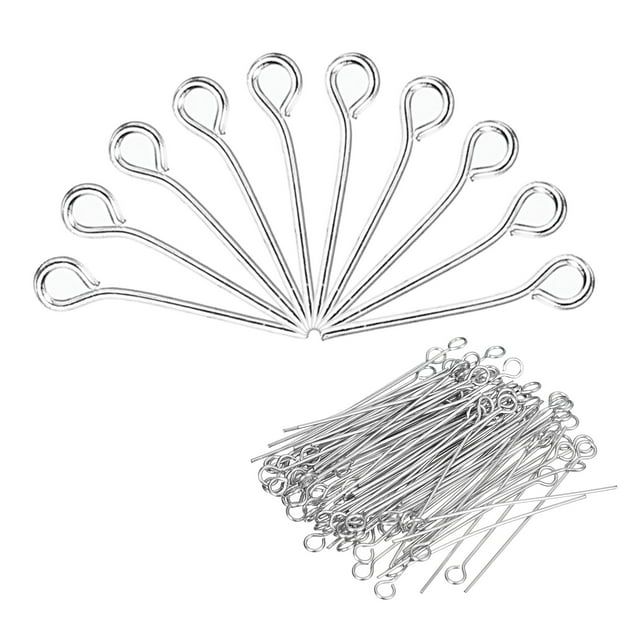 200Pcs Hallazgos de Pasadores de Ojo de 16mm de Hierro para Fabricación de Joyas 21 Gauge Plata