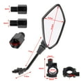 thumbnail image 4 of 2Pcs Universal Motorcycle Side Mirrors 7/8'' 22mm Handle Bar for ATV E-Bike, 4 of 9